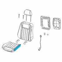 OEM 2018 Dodge Challenger Seat Cushion Foam Front Diagram - 68257069AA