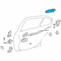 OEM 2002 Lexus IS300 Rear Door Outside Handle Assembly, Right Diagram - 69230-53030-B0