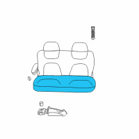 OEM 2005 Dodge Caravan Rear Seat Two Passenger Cushion Diagram - ZA471D5AA