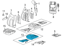 OEM 2017 Chrysler Pacifica Seat Cushion Foam Front Diagram - 68224546AB