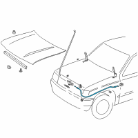 OEM 1997 Toyota 4Runner Release Cable Diagram - 53630-35020