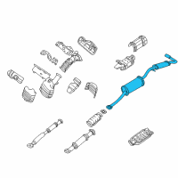 OEM Nissan Quest Exhaust, Main Muffler Assembly Diagram - 20100-7B100