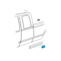 OEM 2001 GMC Sierra 1500 HD Molding Asm-Body Side Lower Rear *Black Diagram - 15001881