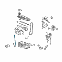 OEM 2010 Honda Insight Dipstick, Oil Diagram - 15650-RB0-000