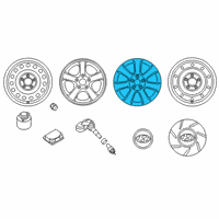 OEM 2013 Hyundai Elantra 17 7-Spoke Wheel Rim Diagram - 52910-3X350