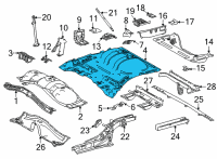 OEM 2017 Toyota Mirai Center Floor Pan Diagram - 58211-62900