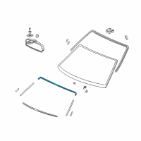 OEM 1998 Honda Civic Rubber A, FR. Windshield Dam Diagram - 73125-SR3-000