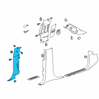 OEM 2017 Chevrolet Silverado 3500 HD Lock Pillar Trim Diagram - 22817400