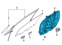 OEM Hyundai Sonata Front Right-Hand Door Module Panel Assembly Diagram - 82481-L0000