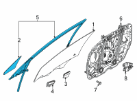 OEM 2022 Hyundai Sonata Run Assembly-FR Dr WDO Glass RH Diagram - 82540-L0000