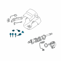 OEM 2007 Toyota Solara Cylinder & Keys Diagram - 69005-AA010