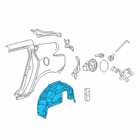 OEM 2012 Acura ZDX Cover, Left Rear Fender Diagram - 74556-SZN-A02