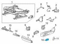 OEM 2022 Cadillac Escalade ESV Seat Switch Knob Diagram - 84689857