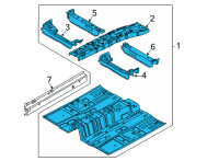 OEM Hyundai Sonata Panel Assembly-Floor, Ctr Diagram - 65100-L0000