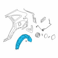 OEM 2007 Hyundai Veracruz Rear Wheel Guard Assembly, Left Diagram - 86830-3J000