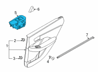 OEM 2022 Hyundai Sonata Power Window Sub Switch Assembly Diagram - 93580-L1000-YTH