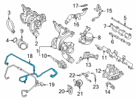 OEM BMW M3 COOLANT LINE, TURBOCHARGER R Diagram - 11-53-8-091-175