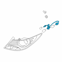 OEM 2013 Hyundai Accent Rear Combination Holder & Wiring Diagram - 92440-1R010