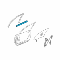 OEM 2003 Cadillac Seville Sealing Strip-Front Side Door Window Inner Diagram - 25701232