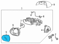 OEM 2021 Chevrolet Trailblazer Mirror Glass Diagram - 42725560