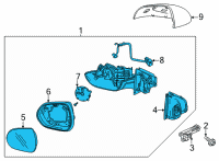 OEM 2022 Chevrolet Trailblazer Mirror Assembly Diagram - 42725564