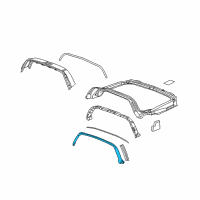 OEM 2006 Chevrolet Corvette Weatherstrip Asm-Roof Lift Off Panel/Window Rear Diagram - 15881010