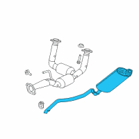 OEM 2009 Jeep Grand Cherokee Exhaust Muffler And Tailpipe Diagram - 68030054AA