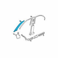 OEM 2002 Honda Civic Garnish Assy., L. FR. Pillar *YR169L* (MILD BEIGE) Diagram - 84151-S5A-003ZB