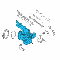 OEM 2017 BMW i8 TURBOCHARGER WITH EXHAUST MA Diagram - 11-65-5-A14-818