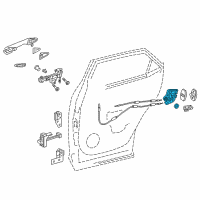 OEM Lexus RX450h Rear Door Lock Assembly, Left Diagram - 69060-0E050