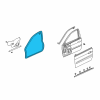 OEM 2000 Acura TL Weatherstrip, Left Front Door Diagram - 72350-S0K-A01