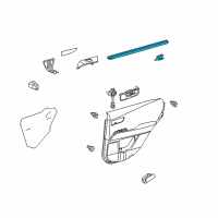 OEM 2010 Lexus RX450h Weatherstrip, Rear Door Glass, Inner RH Diagram - 68173-0E020