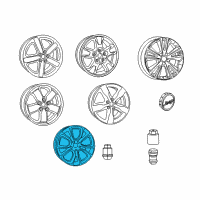 OEM 2013 Jeep Grand Cherokee 20 Inch Wheel Set Gloss Black Diagram - 1WB011D5AA