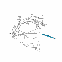 OEM 2022 Lexus ES350 Wiper Blade Rubber, Left Diagram - 85214-0T050
