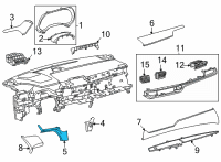 OEM 2022 Toyota Sienna Cluster Bezel Diagram - 55411-08070
