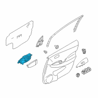 OEM 2012 Nissan Leaf Rear Door Inside Handle Assembly, Left Diagram - 80671-3NA0A