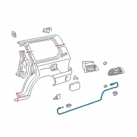 OEM 2003 Toyota Land Cruiser Release Cable Diagram - 77037-60030