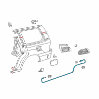 OEM 2001 Lexus LX470 Lock Sub-Assy, Fuel Filler Opening Lid Diagram - 77037-60030