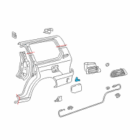 OEM 2007 Lexus LX470 Spring, Fuel Filler Opening Lid Hinge Diagram - 77366-60010