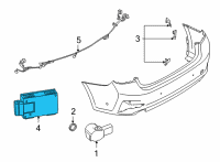 OEM BMW 840i RADAR SENSOR, CLOSE RANGE Diagram - 66-32-5-A34-0C0