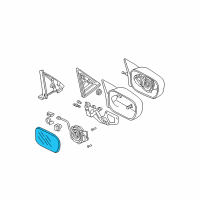 OEM 2001 Acura TL Mirror Sub-Assembly, Driver Side (Flat) Diagram - 76253-S0K-A21