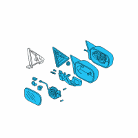 OEM 1999 Acura TL Mirror Assembly, Driver Side Door (Satin Silver Metallic) (Heated) Diagram - 76250-S0K-A11ZF
