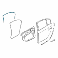 OEM BMW 550i Gasket, Door Joint, Roof, Door Rear Left Diagram - 51-22-7-057-509