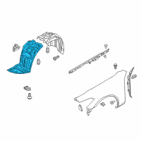 OEM 2019 Infiniti Q70 Protector Front FRENDER, Front LH Diagram - 63845-1MA0A