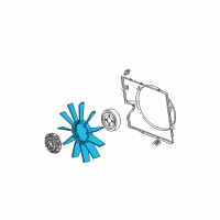 OEM 1997 BMW 750iL Engine Cooling Fan Blade Diagram - 11-52-1-712-110