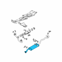 OEM 1999 GMC Sonoma Exhaust Muffler Assembly (W/ Exhaust Pipe & Tail Pipe) Diagram - 15722091