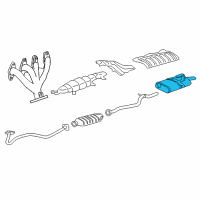 OEM Chevrolet Cavalier Exhaust Muffler Assembly (W/Tail Pipe) Diagram - 22570032