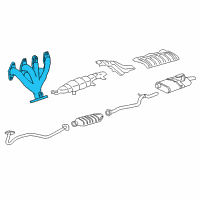 OEM 1996 Chevrolet Cavalier Exhaust Manifold Assembly Diagram - 10171016