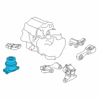 OEM 2010 Honda Insight Rubber Sub-Assy., Engine Side Mounting Diagram - 50822-TM8-013