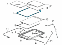 OEM 2022 Chevrolet Suburban Glass Weatherstrip Diagram - 84908474